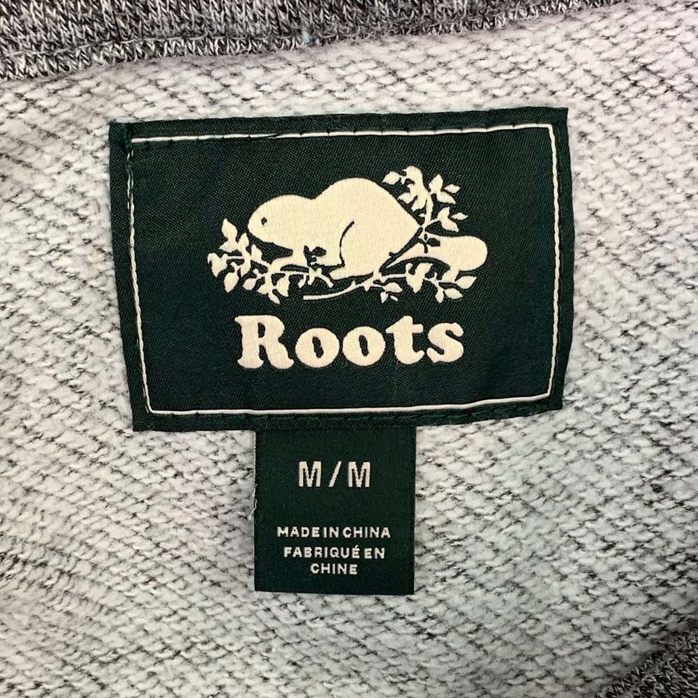 Roots Gray Heathered Fleece Logo Hoodie Dress Size M Medium - Picture 7 of 13